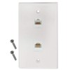 AV Wallplate Cat6 Ethernet Keystone Insert Jack Network Wall Plate