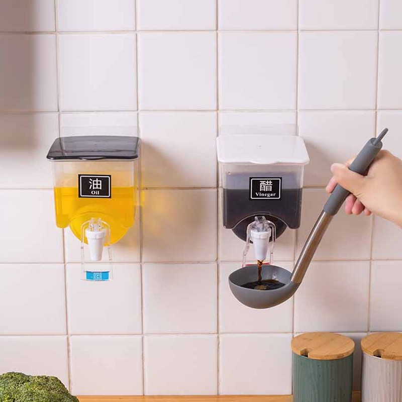Wall Mounted Liquid Seasoning Tank Large Capacity Seasoning Bottles Oil