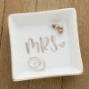 Ella Celebration Mrs. Ring Dish, Ceramic Jewelry Holder Tray, Engagement