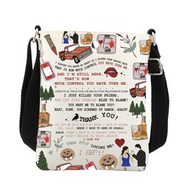 BNQL Vampire Shoulder Bag, Vampire Gift Bag, Mystic Falls, Gifts, Vampire TV Show, Inspired Gifts, Vampire Fandom Gift, Sling Bag, White, 8.26 x 5.9 Inches, White