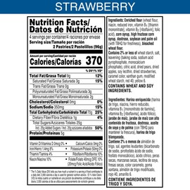 Pop-Tarts Toaster Pastries, Breakfast Food and Kids Snacks, Unfrosted Strawberry, 10.15lb Case (96 Count)