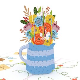 CardPop Magic Flower Vase Pop Up Card. 3d Floral Card for Birthday, Anniversary, Valentines Any Celebration