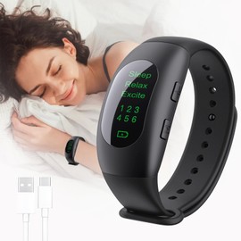 OPUEW Pulsera de Dispositivo para Ayudar a Dormir, Dispositivo contra la ansiedad, Equipo de Ayuda Natural para Dormir, Neurocontrol Alivia el Insomnio, la Ansiedad y el Estrés