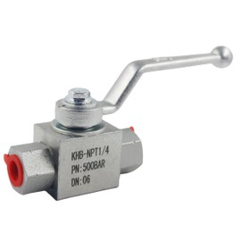 High Pressure Hydraulic Valve KHB 1/4'' NPT, Shut-Off 2 Way Ball Valve, Hydraulic Ball Valve 7250 PSI