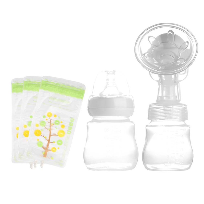 Manual Suction Breast Pump Adjustable Painless Baby Infant Feeding Milk