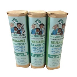 Reusable Paper Bamboo Towels for Kitchen, Up to 100 Uses Per Cloth, High Quality Household Utensils/Household Supplies, Kitchen Paper Roll with 3 Rolls (60 Bamboo Sheets, 28 x 28 cm)