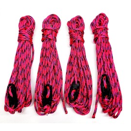 Guy Ropes 3mm 4m Guy Lines Tent Camping Cords Heavy Duty Pack of 4 (Pink With Purple and Black Fleck)
