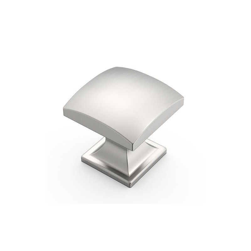 Amerdeco 10 Pack 1-1/3 Inch Brushed Satin Nickel Cabinet Knobs