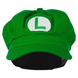 e4Hats.com Big Size Circle Mario and Luigi Embroidered Cotton Newsboy Cap - Lime 2XL-3XL