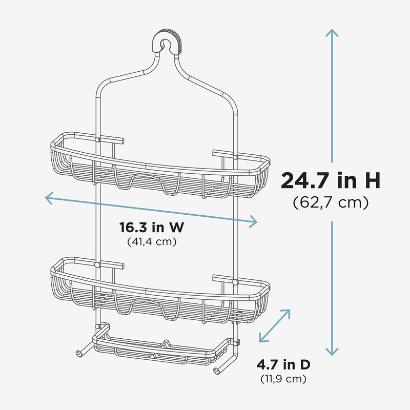 Zenna Home NeverRust Shower Caddy Hanging Bathroom Organizer, Aluminum Shower