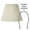 Ivory Pleated Large Lamp Shade 11" Top x 19" Bottom