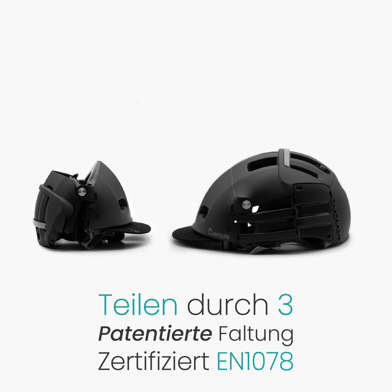 Overade Plixi Foldable Helmet for Bicycles, E-Scooter - Volume Divided