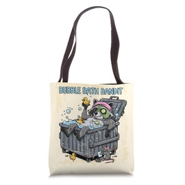 Bubble Bath Bandit Raccoon Funny Relaxing Animal Graphic Tote Bag