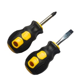 2PCS Short Phillips-Head and Flathead Screwdrivers,Pocket Magnetic Screwdriver Set for DIY Repairing
