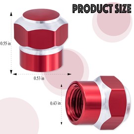 MEAJOO 4PCS Car Tire Valve Stem Caps, Corrosion Resistant Leak-Proof, Aluminum Alloy Wheel Valve Covers with Rubber O-Ring, Universal for Cars, SUV, Trucks, Bikes, Motorcycles, Bicycles(Red)