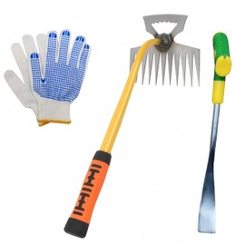 2 Pack Weed Puller Tool, Hand Weeder Tool, Stainless Steel Weeding Digger Tool.Upgrade 11 Teethes Dual Purpose Manual Multifunctional Weed Remover Tool for Vegetable Gardening Backyard Farm