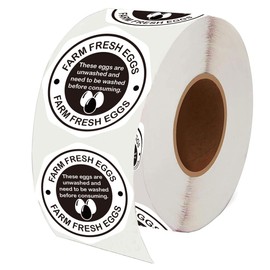 2 Inch Farm Fresh Egg Carton Labels Farm Fresh Egg Unwashed Stickers - Chicken Egg Packaging Stickers Egg Handling Labels Packaging Sticker Egg Producers, Farmers Markets, and Home Us (Brown)