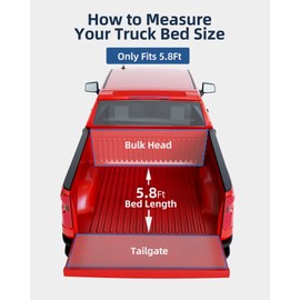 KYBOLT Soft Roll Up Truck Bed Tonneau Cover for 2014 2015 2016 2017 2018 Chevy Silverado/GMC Sierra 1500,Soft Rolling up Pickup Bed Cover 5.8ft/69.3 inch Bed,Fleetside