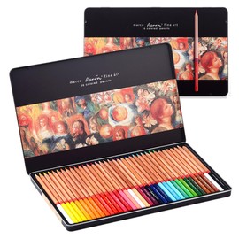 MARCO Adult Colouring Pencils - 36 Colours Thick Oil Chalk Leads Wooden Pencils Ideal for Art Students and Professionals Gift in Iron Tin 3100 Series