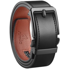 JUKMO 1.5" (38mm) Leather Ratchet Belt for Men in Gift Box (Black, XXX-Large)