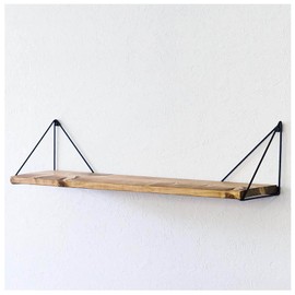 Heian Shindo LABRICO WPK-68 Wall Shelf, Triangle Frame, Large, Shelf Bracket, Mounting with Gypsum Board Pins or Screws, Black