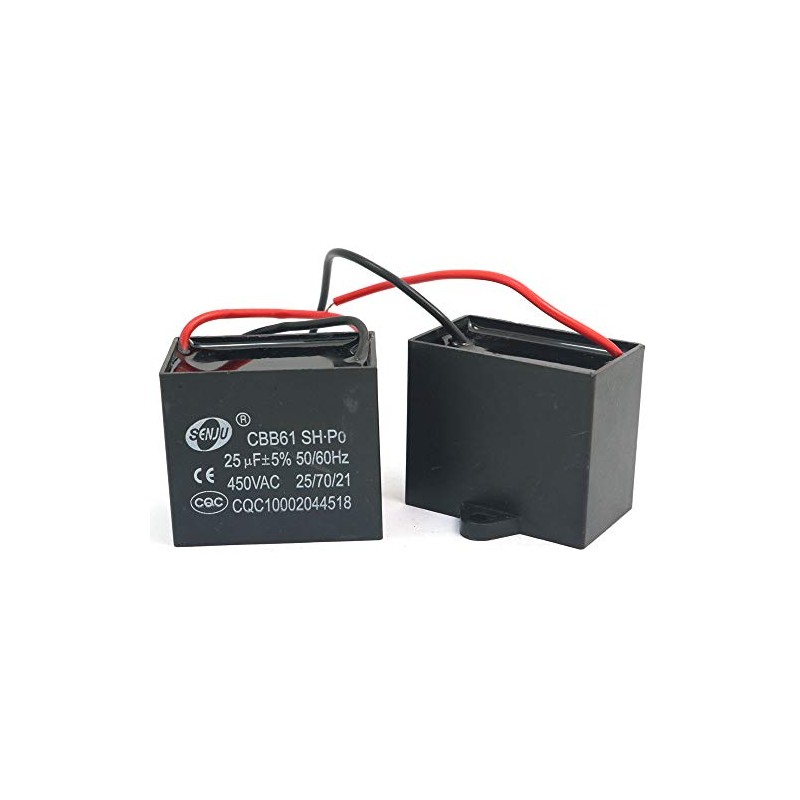 DollaTek 2Pcs CBB61 25uF 450V AC 50/60Hz Air Conditioner Fan