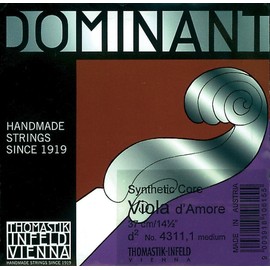 Thomastik Single String for Viola d'amore Dominant Scale 38.5 cm - D''-String Resonance, Steel Wound - 720