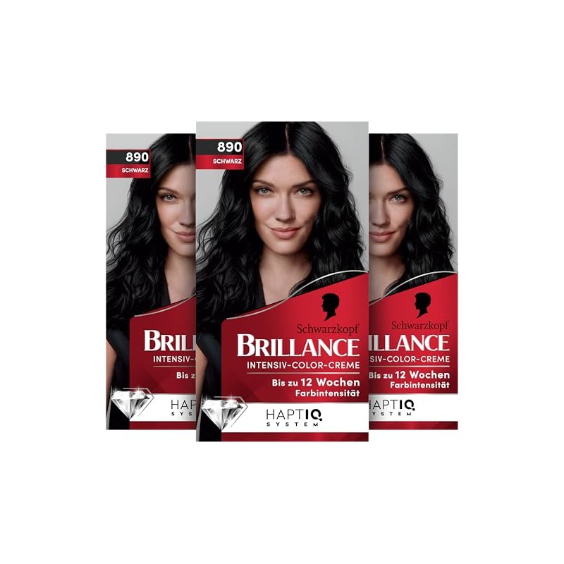 Schwarzkopf Brillance Intensive Colour Cream 890 Black (3 x 170