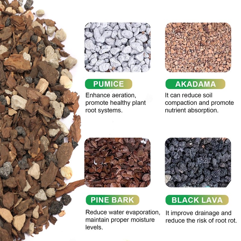 Omitgoter Bonsai Soil Mix 1qt, Potting Soil Mix Ready to