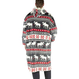 Lazy One Oversized Blanket Hoodie, Comfortable Sleepwear, Oversized Hoodies for Women and Men, One Size Fits All Wearable Blankets (Cabin Fair Isle)