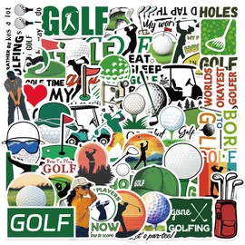 50 Pieces Golf Stickers,Golf Vinyl Stickers for Water Bottle,Helmet, Laptop, Phone,Green Oxygen Light Friendship, Ball Party Favors, Sport Stickers Decorations for Kids Teens Boy (White)