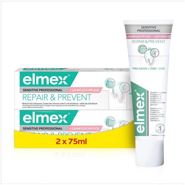 Elmex Sensitive Professional Repair and Prevent Toothpaste Twin Pack 2 x 75 ml