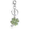 Liavy's Green Irish 4 Leaf Clover Charm Fashionable Keychain -