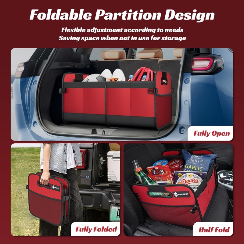 Sposuit Trunk Organizer for Car - 70L Collapsible Car Storage