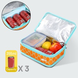 MIER Insulated Lunch Bag Small Lunch Box Bag Women Men Kids Portable Mini Cooler Bag for School Work Travel 5L, Orange