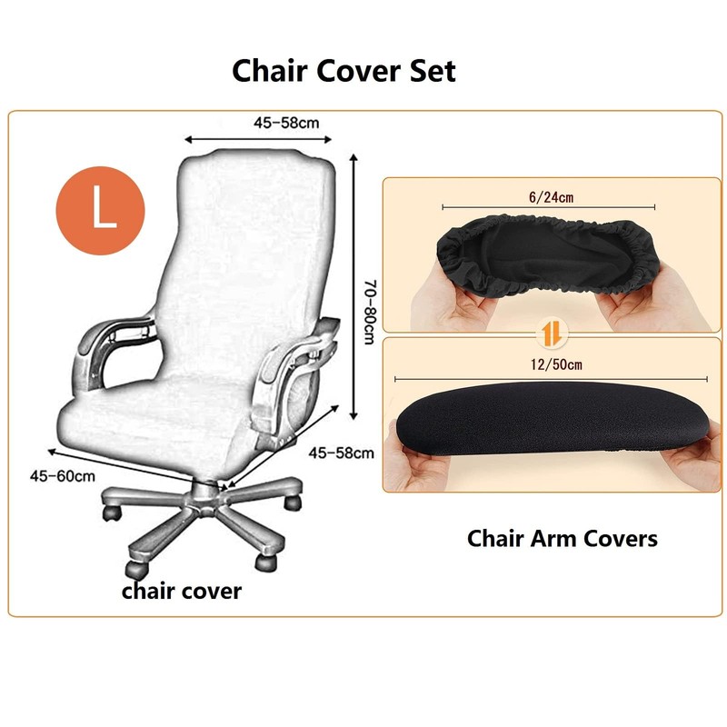 Office Chair Cover & Arm Covers, Universal Replacement Removable Stretch