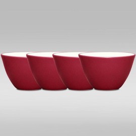 Noritake 4-Inch Colorwave Bowl, Raspberry, Set of 4