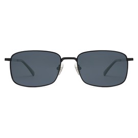 SOJOS SJ1215 Retro Rectangular Metal Polarised Sunglasses Men Women 90s Square Trendy Classic UV400 Protection Sunglasses, black