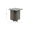 Bloomingville Marble Side Table with Stripes and Interlocking Base, Buff
