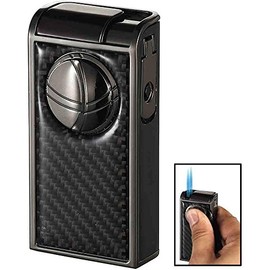 Visol Infinity Gunmetal Carbon Fiber Double Jet Cigar Lighter