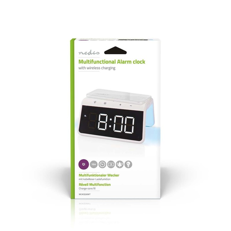 Nedis Alarm Clock Wireless Charging | Qi Certified | 5/7.5/10/15