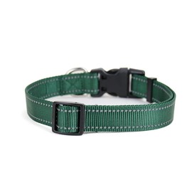 Waggin Tails Classic Reflective Dog Collar (Large, Hunter Green)