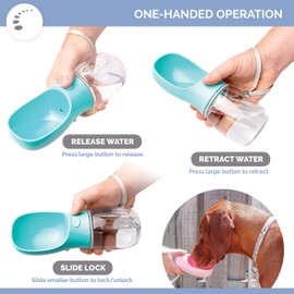 Zenify Dog Water Bottle for Walking Hiking Camping Beach Outdoor Travel Lead Leash Accessory Puppy Dogs Pets Drink Alternative to Pet Collapsible Bowl Small (350ml (S/M) Blue)