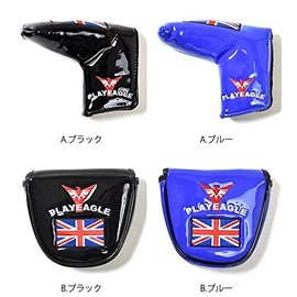 Putter Cover Headcover Pin Magnet Fit Scotty Cameron Odyssey British Flag Single Piece (Mallet, Black)