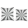 Starlight Speeding Mid-Century Pattern Black On White Throw Pillow