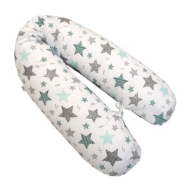 Emi&Sam Nursing Pillow 170 cm Pregnancy Positioning Pillow Nursing Pillow Cover Replacement Cover (Cover Only) 20th Stars Mint