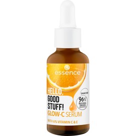 essence HELLO, GOOD STUFF! GLOW-C SERUM, Face Serum, Yellow, Smoothing, with Vitamins, Nourishing, Natural, Vegan, Oil-Free, Paraben-Free, No Microplastic Particles, Pack of 3 (3 x 30 ml)