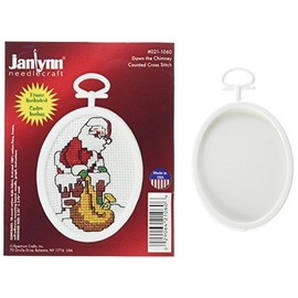 Janlynn Mini Counted Cross Stitch Kit 2.75" Oval - Down The Chimney (18 Count)