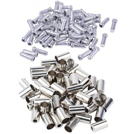 50Pcs Bike Cable End Caps, Alloy Cable End Crimps, 50Pcs Bicycle Brake Cables End Caps for Road Mountain Bicycle (Cable End Caps&Brake Cable End Caps)