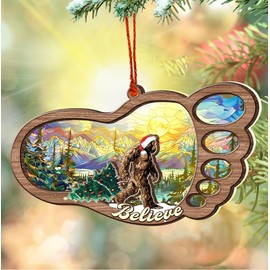 Bigfoot Christmas Ornaments - Bigfoot Ornaments for Christmas Tree - Bigfoot Suncatcher Ornament 2024 - Big Foot Sasquatch Gifts - Bigfoot Gifts for Men, Women, Kids - Bigfoot Christmas Decorations